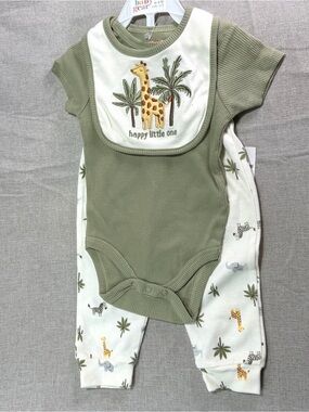 OEKO TEX Olive Green 3 Piece Set Baby